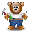 Bear With His Work Tools Emoticons