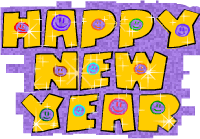 Sparkly Happy New Year Emoticons