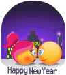 Happy New Year Kissing Faces Emoticons