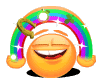 Emoticon Holding A Rainbow Emoticons