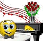 Emoticon Playing The Piano And Singing Emoticons