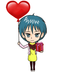 Chibi Girl With Gift  Emoticons