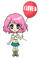 Chibi Girl With Balloon Emoticons