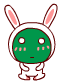 Cute Rabbit With Green Face Emoticons