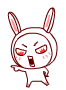 Cute Rabbit Pointing And Shouting Emoticons