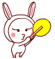 Cute Rabbit Wafting A Fan Emoticons