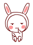 Secretive Cute Rabbit  Emoticons