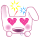 Heart Eyes Rabbit With Fireworks Emoticons