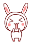 Cute Rabbit Shouting Stamping Feet Emoticons