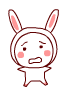 Cute Rabbit Looking Panicked Emoticons