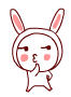Cute Rabbit Be Quiet Emoticons