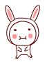 Cute Rabbit Nervously Eating Emoticons