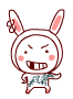 Punk Style Cute Rabbit  Emoticons