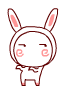 Cute Rabbit Blushing Emoticons