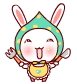 Cute Rabbit Chef Eating Emoticons