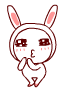 Cute Rabbit With Starred Eyes Emoticons