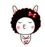 Cute Rabbit Afro And Bow Emoticons