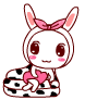 Cute Girl Rabbit Waving Emoticons