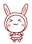 Cute Rabbit Jumping In Bikini Emoticons