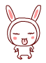 Cute Rabbit Waving Tongue Emoticons