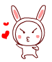 Cute Rabbit With Cape And Kisses Emoticons