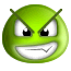Evil Green Smiley Face  Emoticons