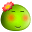 Happy Green Smiley Face Flower Emoticons