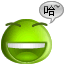 Green Smiley Face Talking Laughing Emoticons