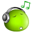 Green Smiley Face Headphone Music Emoticons