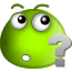 Green Smiley Face Asking Question Emoticons