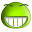 Big Grin Green Smiley Face  Emoticons