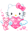 Hello Kitty With Pink Teddy Emoticons