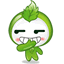Leaf Head Sneaky Laugh Emoticons