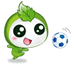 Leaf Head Playing Soccer Emoticons