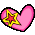 Pink Heart With Star Emoticons