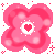 Flower With Heart Centre Emoticons