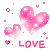 Sparkly Pink Love Hearts Emoticons