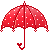 Umbrella With Heart Rain Emoticons