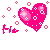 Hot Pink Love Heart Emoticons