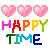 Happy Time With Hearts Emoticons