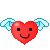 Cute Flying Heart Smiley Face Emoticons