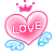 Love Heart With Wings Crown Emoticons