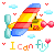 Plane With I Can Fly Emoticons