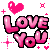 Love You With Heart Sparkles Emoticons
