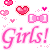 Hearts Bow Girls Emoticon Emoticons