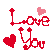 Love You With Flashing Hearts Emoticons