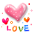 Multicoloured Word Love With Heart Emoticons