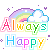 Always Happy Rainbow And Cloud Emoticons