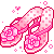 Pink Slippers With Roses Emoticons