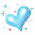 Blue Heart With Tiny Hearts Emoticons
